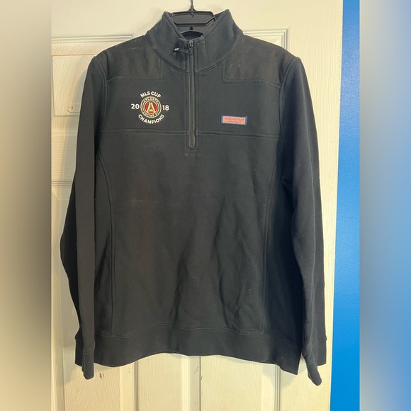Vineyard Vines MLS CUP ATLANTA UNITED 2018 Navy quarters zip pull over. - Picture 1 of 11